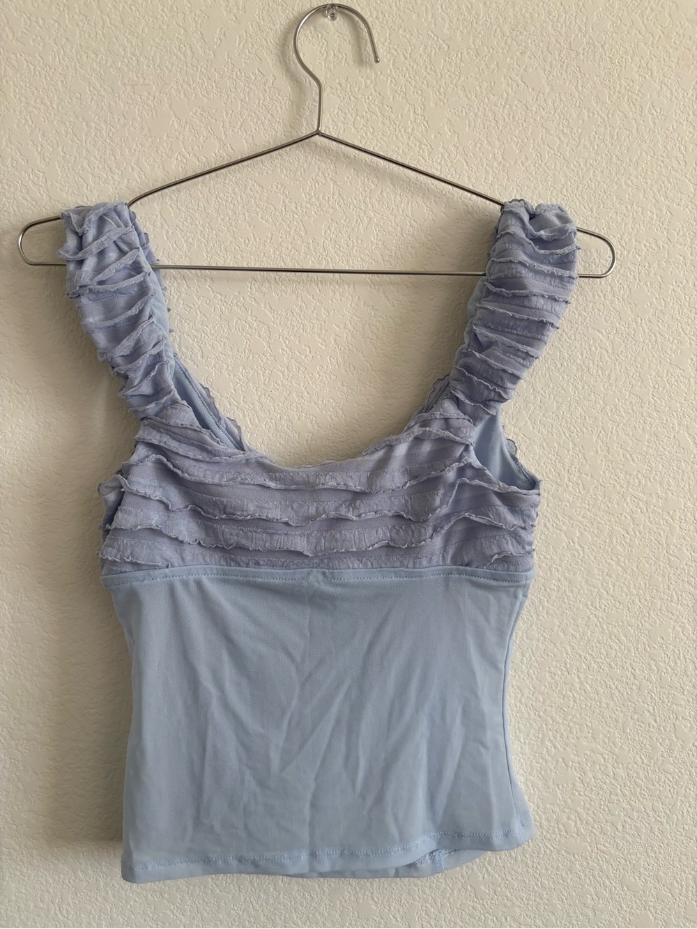 Kimchi Blue Light Blue Ruffle Front Tank - Picture 2 of 2